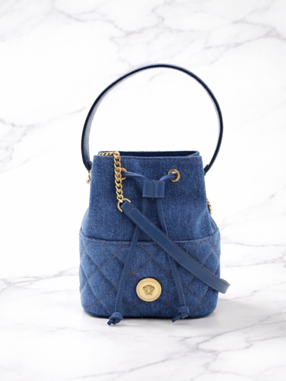 ❌SOLD❌Versace La Medusa Denim Bucket Bag